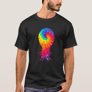 Camiseta Colorido Swinger Upside Down Tie Dye Pineapple