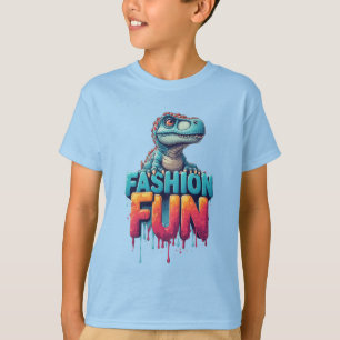 Camiseta Colorido T-Rex Lindo Con Tipografía Divertida De M