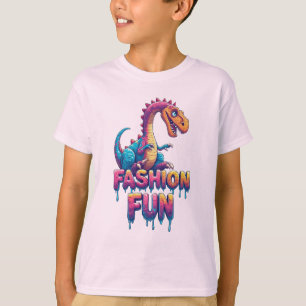 Camiseta Colorido T-Rex Lindo Con Tipografía Divertida De M