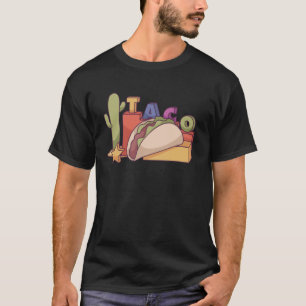 Camiseta Colorido Taco Design Fun Gastronomía Mexicana
