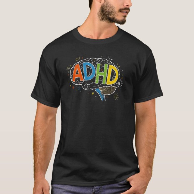 Camiseta Colorido TDAH Cerebro Chalkboard Neurodiversidad (Anverso)