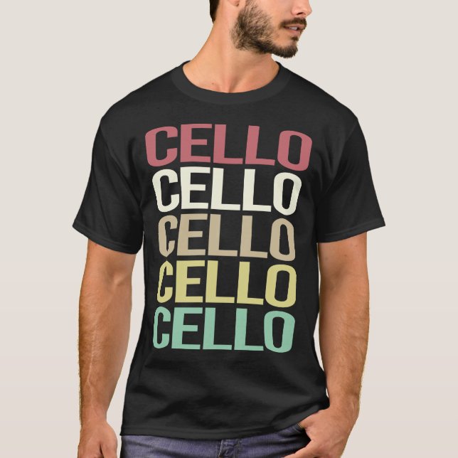 Camiseta Colorido texto Cello Cellist (Anverso)
