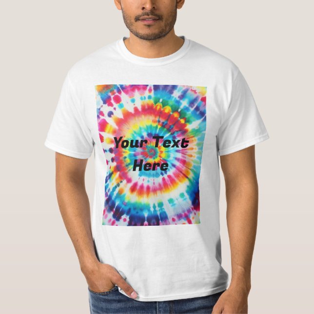 Camiseta Colorido Tie-Dye Agrega tu Texto   (Anverso)
