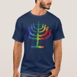 Camiseta Colorido Tie Dye Chanukah Hanukkah Menorah<br><div class="desc">Colorido Tie Dye Chanukah Hanukkah Menorah .</div>