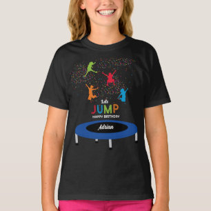 Camiseta Colorido Trampoline Park Saltar niños Fiesta de cu