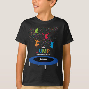 Camiseta Colorido Trampoline Park Saltar niños Fiesta de cu