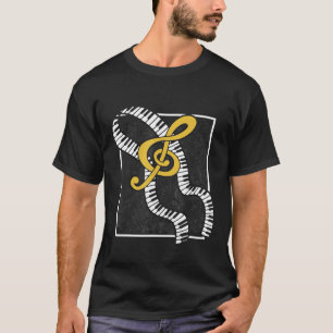 Camiseta Colorido Treble Clef Teclado Pianista Regalos Pian