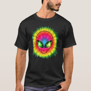 Camiseta Colorido Tye Alien Head Hippie Fiesta Rave
