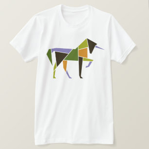 Camiseta Colorido Unicornio - Resumen moderno Tangrama eleg