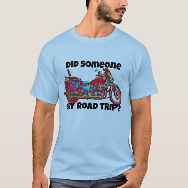 Camiseta Colorido viaje en motocicleta por carretera camise (Anverso)