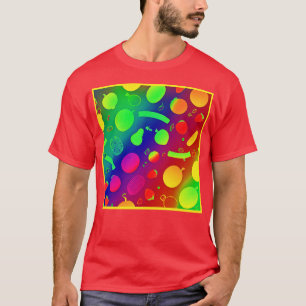Camiseta Colorido Vibrante Neon Fruits Pattern Art