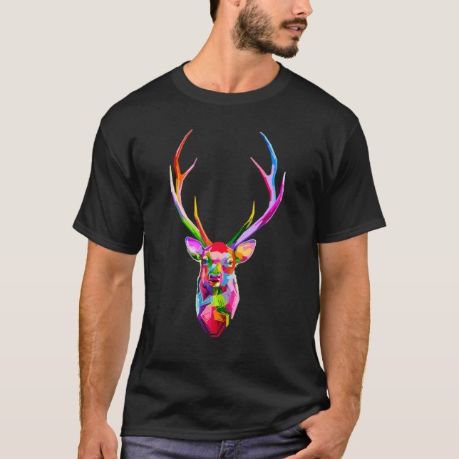 Camiseta Colorido y maravilloso gráfico de ciervos (Anverso)