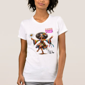 Camiseta Colorido Yo Hipic Moda Flor Poder Damas-Camiseta