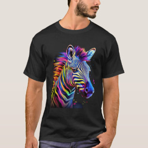 Camiseta Colorido Zebras Wildlife Animal Motif Zebra Splash