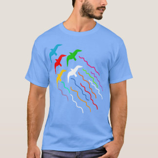 Camiseta Coloridos amigos mágicos de aves voladoras