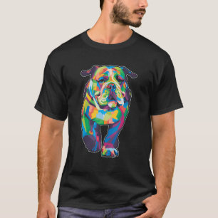 Camiseta Coloridos Bulldoges ingleses de Guay Hombres Y Muj
