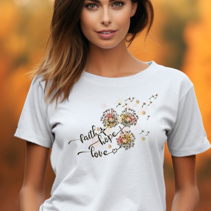 Camiseta Coloridos Dandelions Fe Cristiana Esperanza Amor
