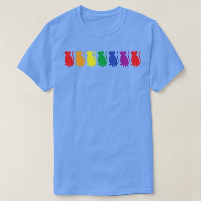 Camiseta Coloridos gatos orgullo del arcoiris (Diseño del anverso)