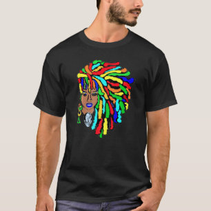 Camiseta Coloridos Locos Lado Afro Dreadlocks Pelo Natural 