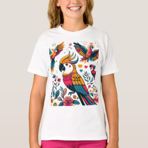 Camiseta Coloridos loros Arte Tropical