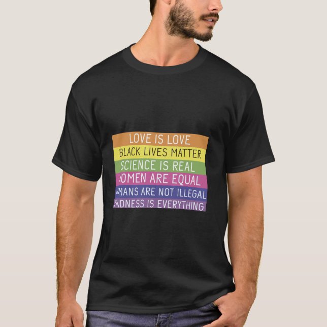 Camiseta Coloridos mensajes potentes Igualdad y amabilidad  (Anverso)