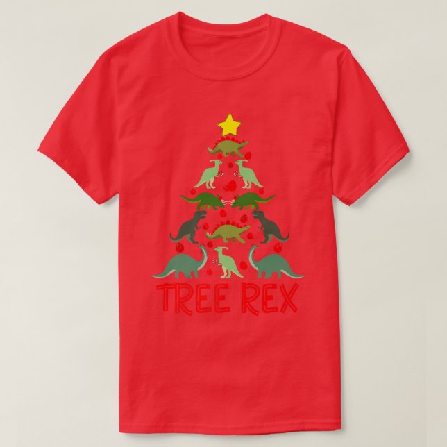 Camiseta Coloridos Navidades arbóreos Treere Funny dinosaur (Diseño del anverso)