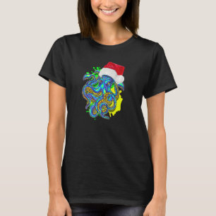 Camiseta Coloridos Navidades de calamar Santa Hat