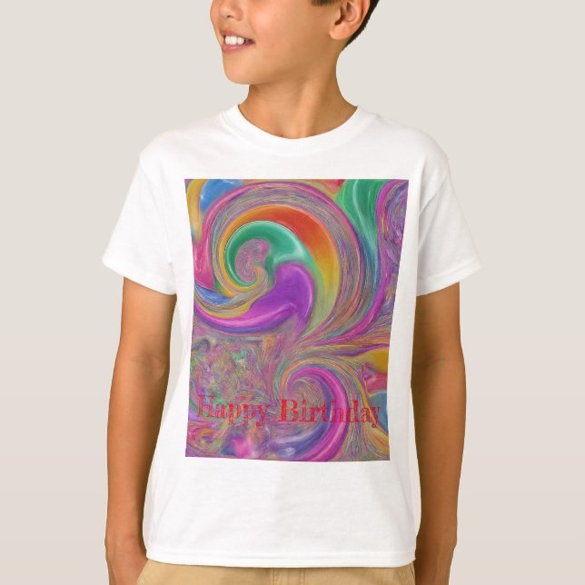 Camiseta Coloridos niños felices de cumpleaños (Anverso)