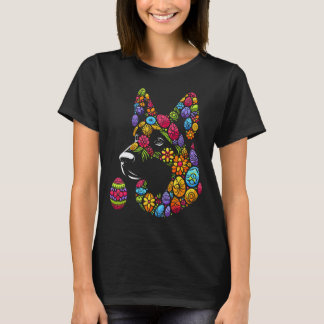 Camiseta coloridos pastores alemanes de huevo de Pascua hom
