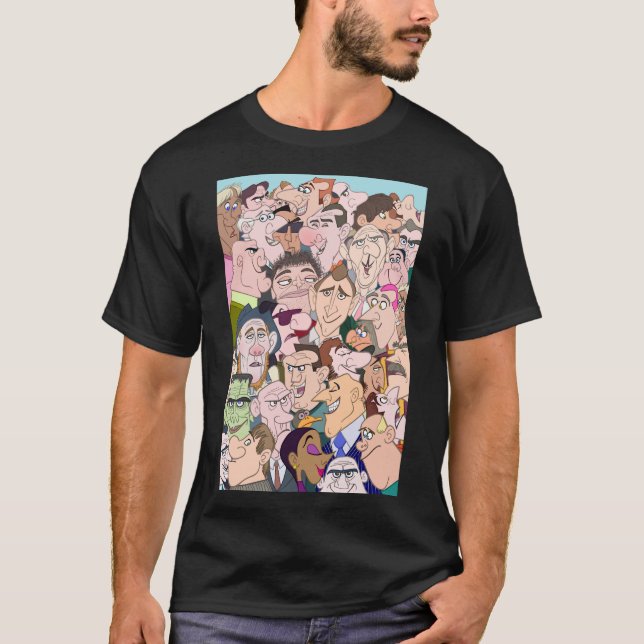 Camiseta Coloridos personajes divertidos de caricatura (Anverso)