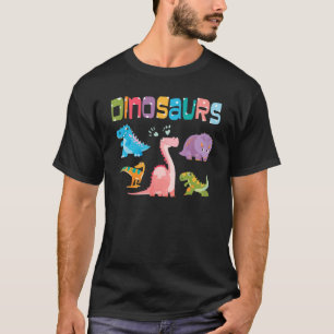 Camiseta Coloridos tipos de dinosaurios de la ciencia de lo