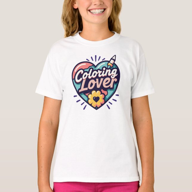 Camiseta Coloring Lover - Gracioso Arte Creativo (Anverso)