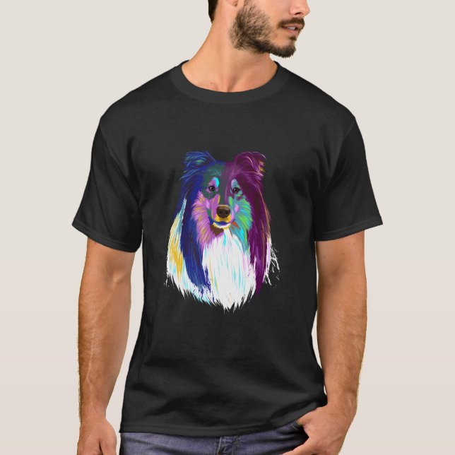 Camiseta Colorous Dog Rough Collie (Anverso)