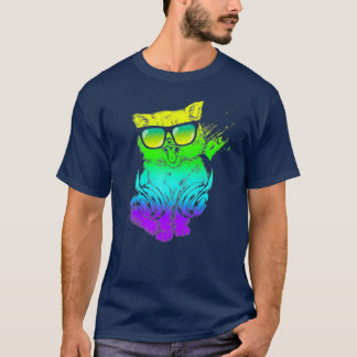 Camiseta Colorous Kitty DJ Techno Cat Music edm Fiesta