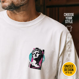 Camiseta Colosos Synthwave Cristiano Moderno Retro Cuadrícu