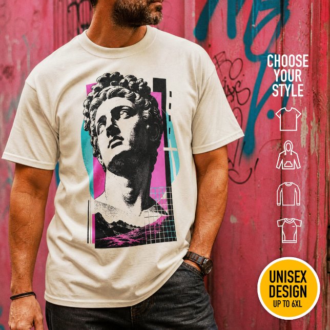 Camiseta Colosos Synthwave Cristiano Moderno Retro Cuadrícu (Choose your shirt style & color, for men & women up to 6XL oversized sizes. Lightweight, heavyweight)