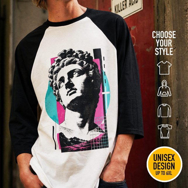 Camiseta Colosos Synthwave Cristiano Moderno Retro Cuadrícu (Heavyweight Streetwear Christian T-Shirts & available oversize 3XL, 4XL, 5XL, 6XL. Choose your style)