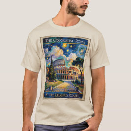 Camiseta Colosseo de Roma Itlay monumento Retro Van Gogh Ar