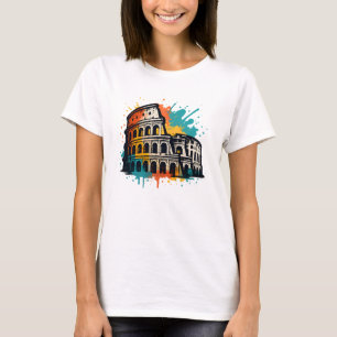 Camiseta Colosseum Street Art - Colorido monumento de Roma