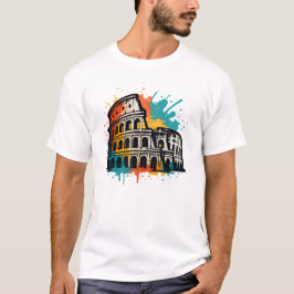 Camiseta Colosseum Street Art - Colorido monumento de Roma