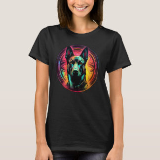 Camiseta Colourful Belgian Malinois Dog Dad Mom Graffity