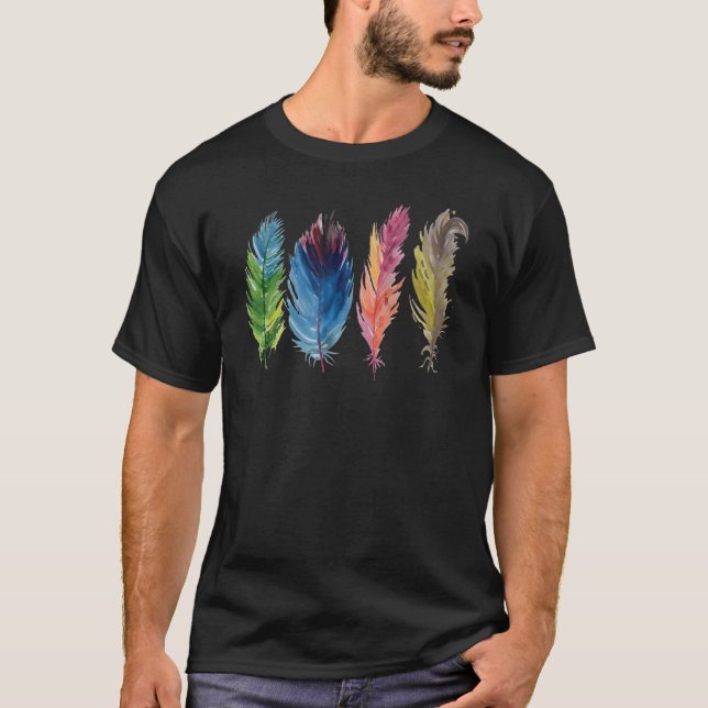 Camiseta Colourful bird feathers (Anverso)