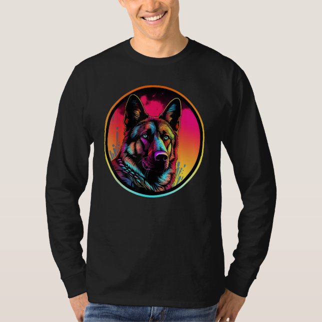 Camiseta Colourful German Shepherd Dog Dad Mom Graffity (Anverso)