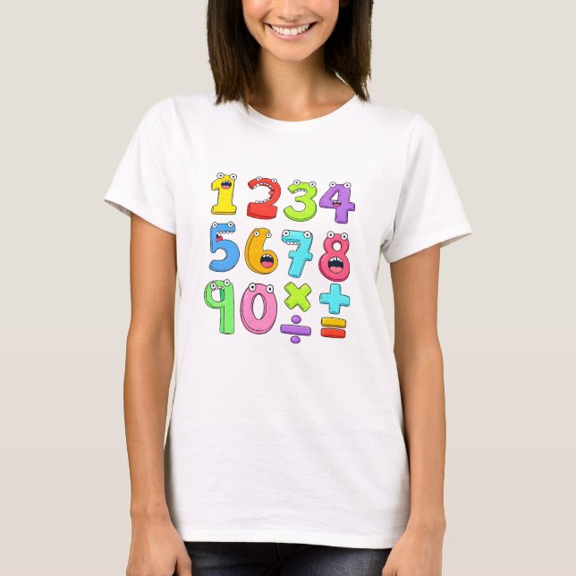 Camiseta Colourful Numbers Maths T Shirt for Kids (Anverso)