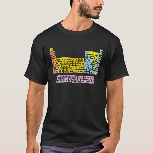 Camiseta Colourful periodic table  chemistry (Anverso)
