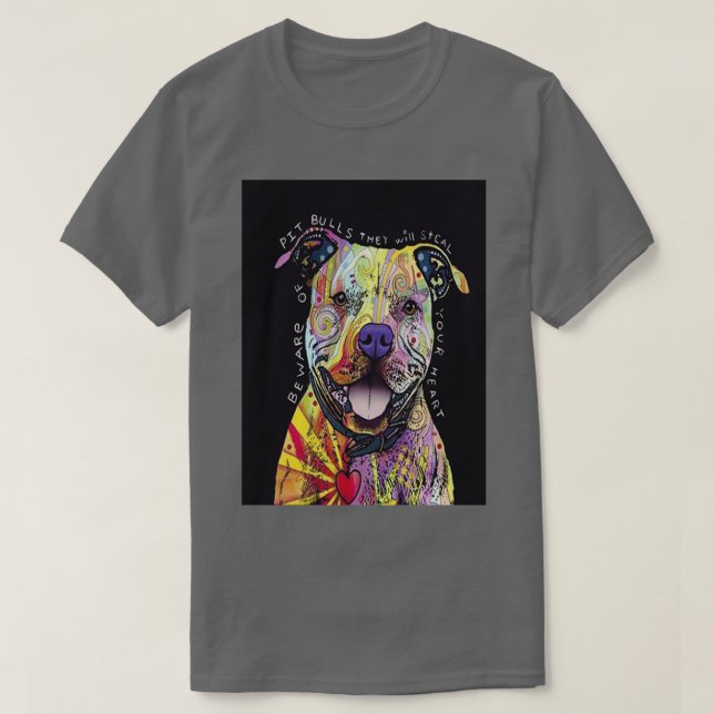Camiseta Colourful Pit Bulls pitbull lover  (Diseño del anverso)