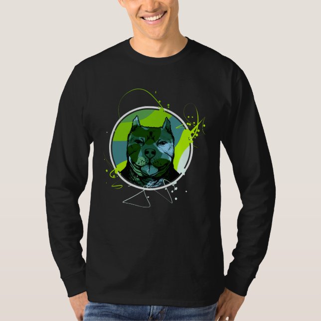 Camiseta Colourful Pitbull Terrier Dog Love Dad Mum Boy Gir (Anverso)