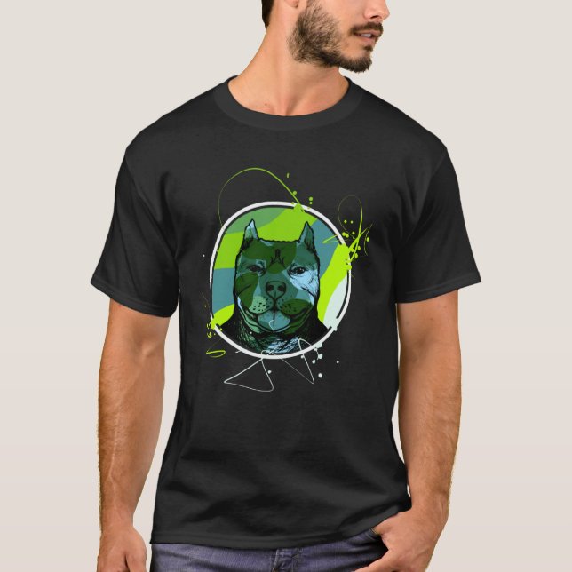 Camiseta Colourful Pitbull Terrier Dog Love Dad Mum Boy Gir (Anverso)