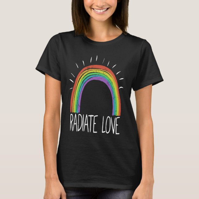 Camiseta Colourful Rainbow T  Radiate Positivity Motivation (Anverso)
