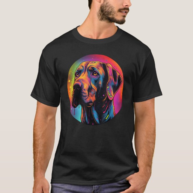 Camiseta Colourful Rhodesian Ridgeback Dog Dad Mom Graffity (Anverso)